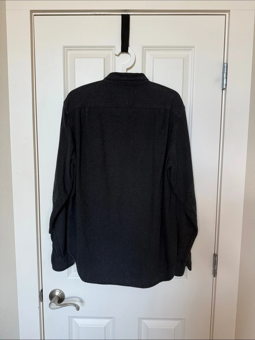 J. Crew Black Long-Sleeve Button-Down Shirt with Elbow Patches